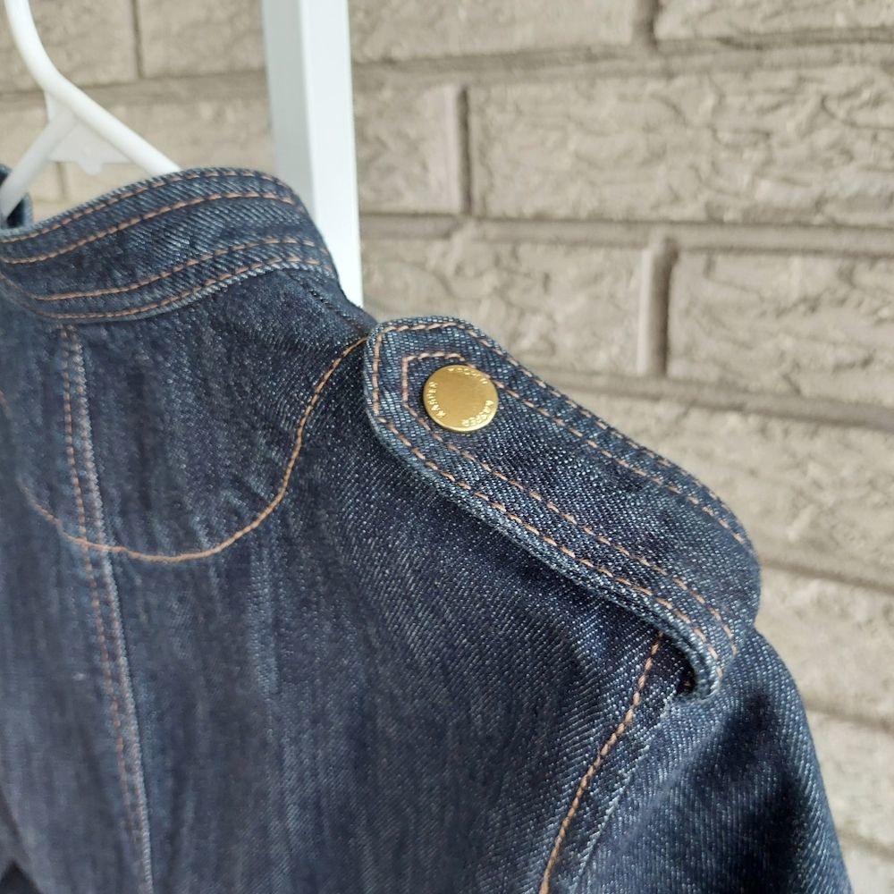 Kasper Petite Dark/Medium Wash Jean Denim Jacket with Pockets 6P EUC - Picture 6 of 8